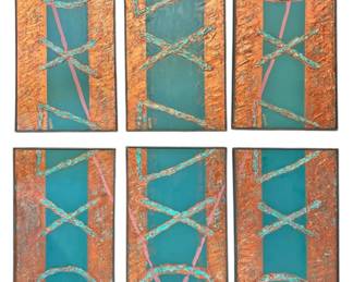 Signed Original 6 Piece Abstract Painting
