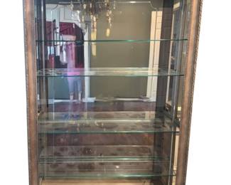 Four Shelf Glass and Mirror China Cabinet