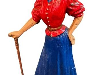 Vintage Cast Iron Lady Golfer Door Stopper