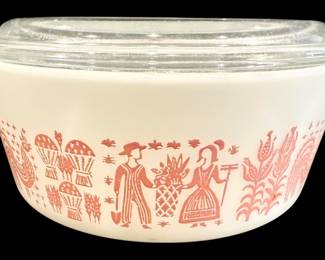 Pyrex Pink Amish Butterprint Casserole Dish
