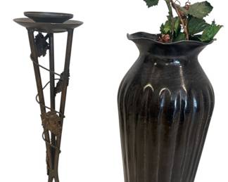 Metal Candle Stand and Vase