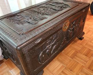 antique, carved chest