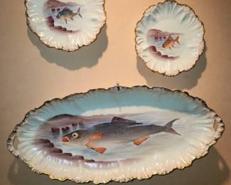 collection of plates, serving pieces by Limoges