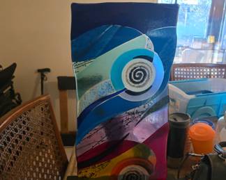Original glasswork art piece, signed and dated