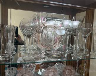 Cut glass, pink depression