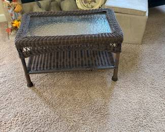 Wicker table, fall decor