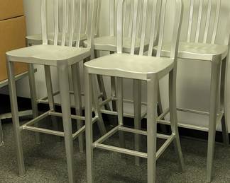 Set of 5 heavy aluminum barstools