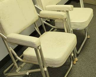 Pair of vtg aluminum deck chairs