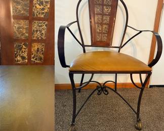 Single Contemporary Iron/Leather Arm Chair