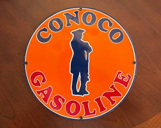 Metal + enamel advertising sign