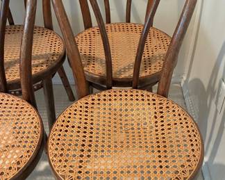 Vintage Thonet Style Bentwood Dining Side Chairs (set of 4)