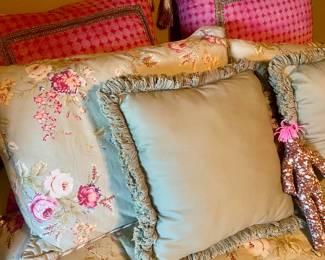 Custom bedding throughout