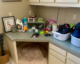 Tons of pet supplies and extra large bedding
