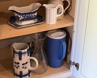 blue and white pottery, china, etc.