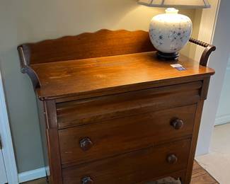 antique wash stand and lamp