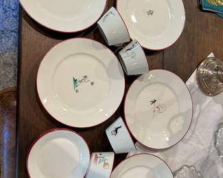 13 pieces Gio Ponti for Richard Ginori Italy. Circus theme porcelain
