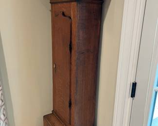 details of c. mid 1700s Thomas Sharp Clockmaker - Antique English long case clock - purchased in Wales in the 1960s
