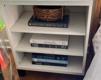 small white shelf unit / bedside table