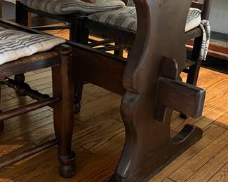 handmade trestle dining table 43”w x 30 ½”h x 89 ¼” L (no nails, all handmade)