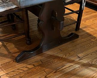 handmade trestle dining table 43”w x 30 ½”h x 89 ¼” L (no nails, all handmade)