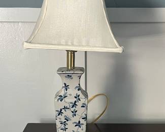 blue and white lamp