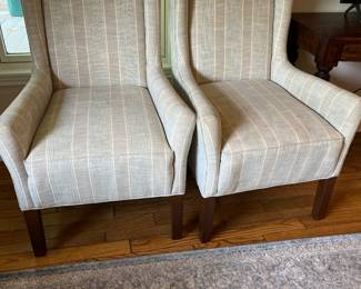 Pair high back neutral chairs