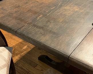 handmade trestle dining table 43”w x 30 ½”h x 89 ¼” L (no nails, all handmade)