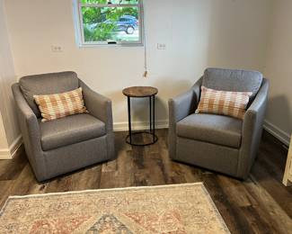 pair swivel chairs