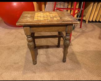 vintage checkerboard table