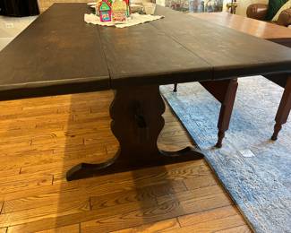handmade trestle dining table 43”w x 30 ½”h x 89 ¼” L (no nails, all handmade)