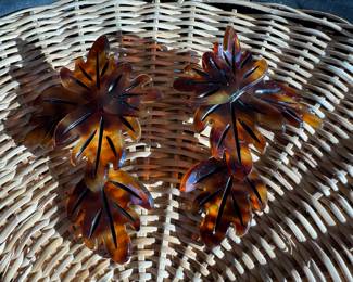 Isabel Canovas acrylic leaf earrings