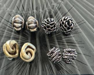 silver clip-on earrings