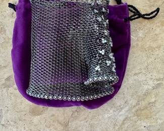 Geraldine Carfield Feu et Chaines diamond mesh half glove with diamonds set in a fine weave of black silver