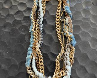 Mixed media multi-strand necklace