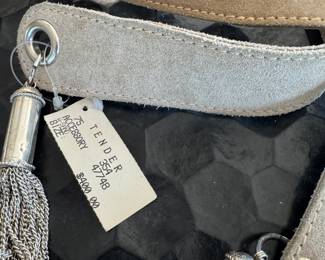 Alessandro Dell'Acqua leather belt with metallic chain tassels