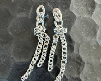 Jean Paul Gaultier sterling chain clip-on earrings