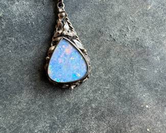 fire opal pendant 