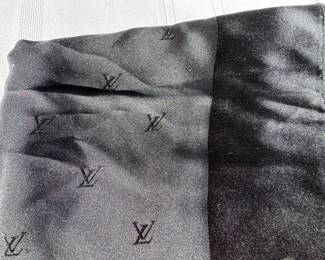 Louis Vuitton black on black silk scarf