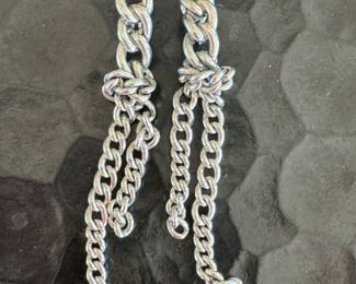 Jean Paul Gaultier sterling chain clip-on earrings