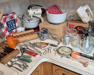 Next we have the kitchen.  I do believe we cover a bit of each decade here.  Not everything is pictured.