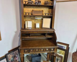 Two piece roll top desk.