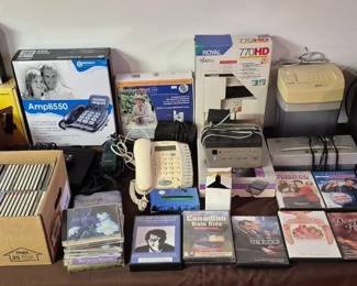 Electronics, CD's and DVD's.