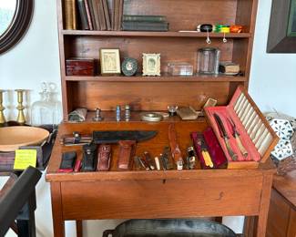 Antique desk and shelves 