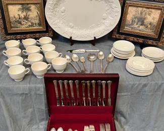 Wedgwood And Pair Of Pictures