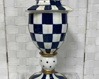 MacKenzieChilds Royal Check Lidded Urn