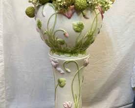 Porcelain Floor Standing Floral Capodimonte Made In Italy