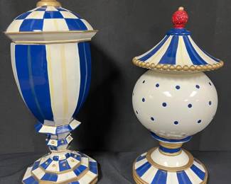 2 MacKenzieChilds Lidded Urns