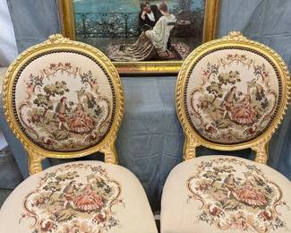 Beautiful Pair of Chairs And Art