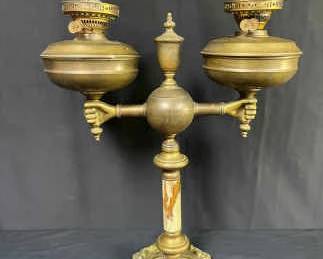 Antique Double Globe Parlor Lamp