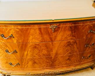 Burl tiger wood bedroom set